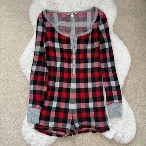 Victoria's Secret Red and Black Plaid Romper